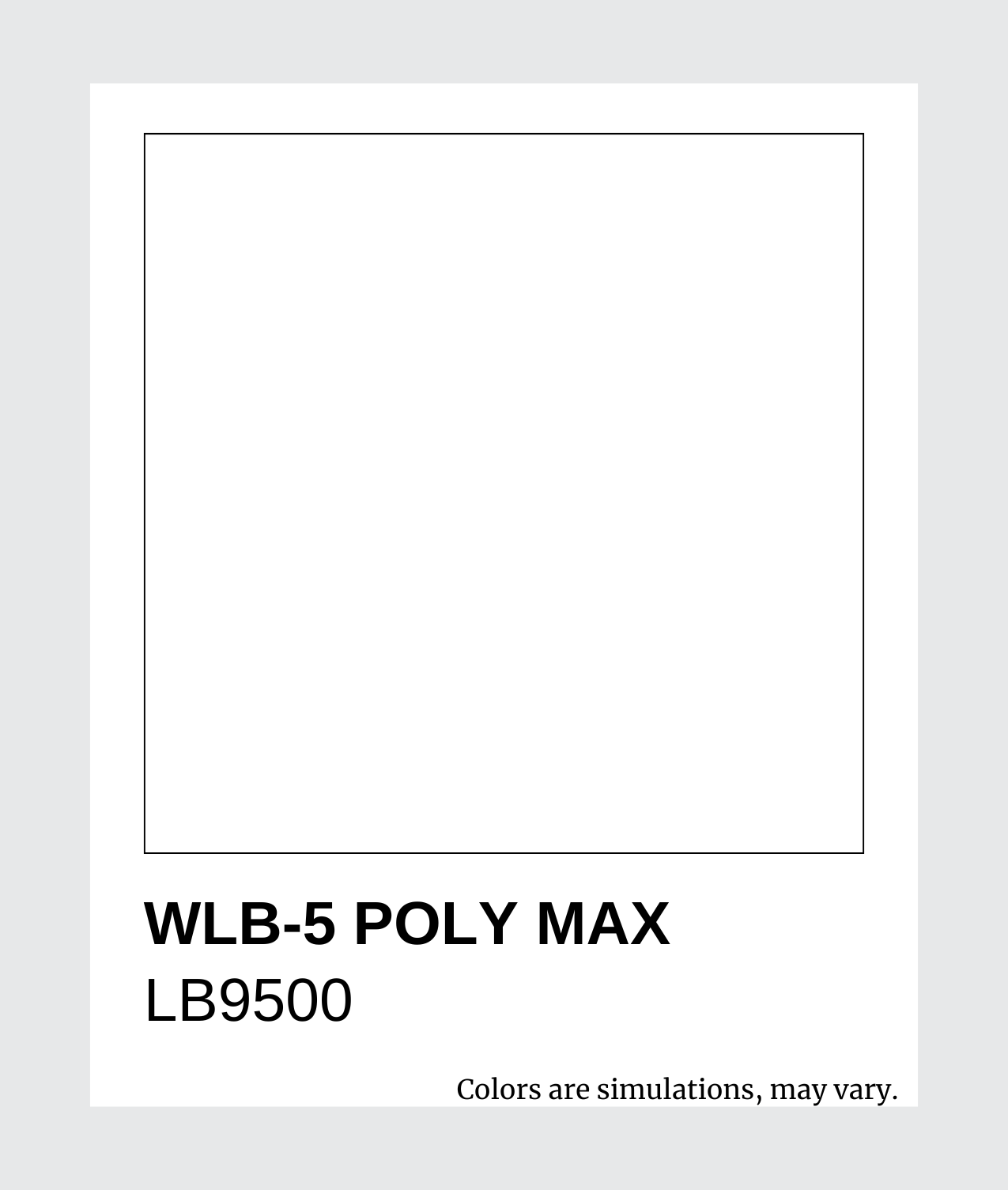 LB9500 WLB-5 PolyMax Athletic White