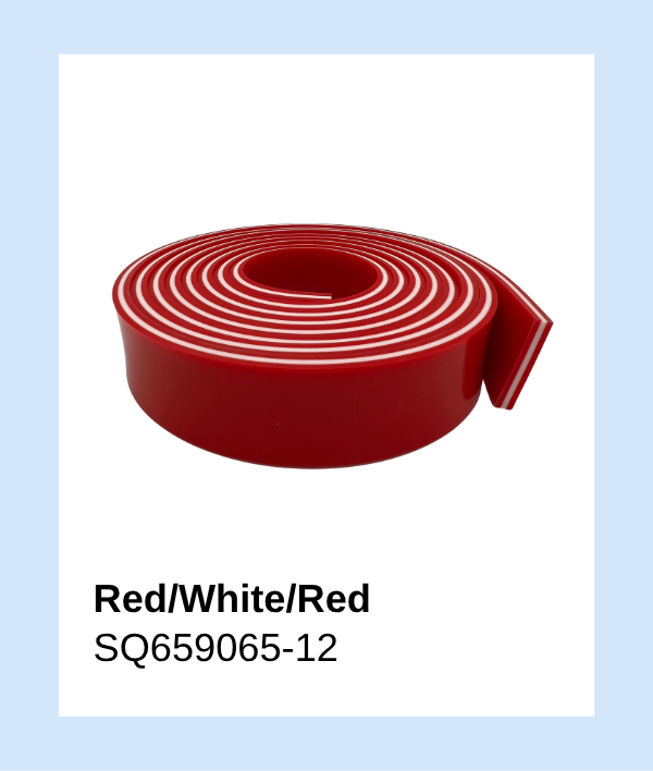 SQ659065-12 - Squeegee 65/90/65 Duro Red/White/Red Roll 12'