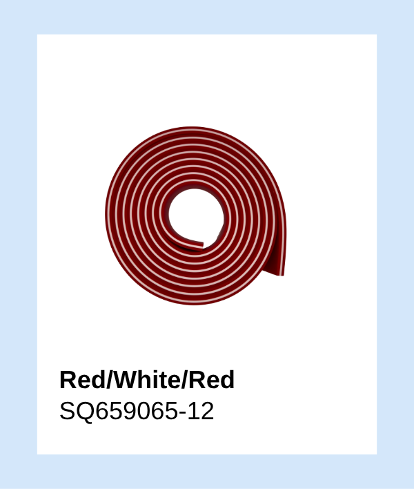SQ659065-12 - Squeegee 65/90/65 Duro Red/White/Red Roll 12'
