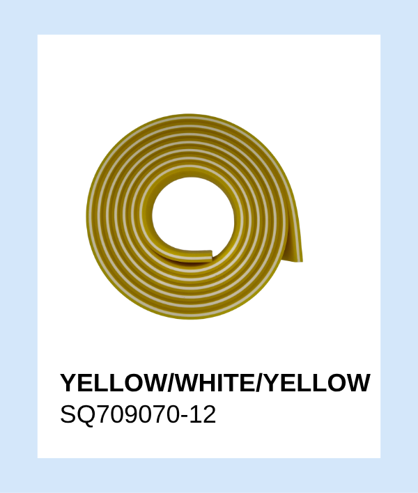 SQ709070-12 - Squeegee  70/90/70 Duro Yellow/White/Yellow Roll 12'