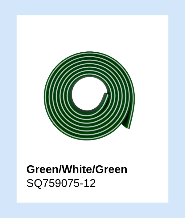 SQ759075-12 - Squeegee 75/90/75 Duro Green/White/Green Roll 12'